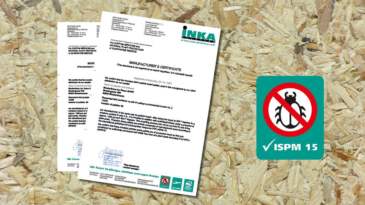 INKA Zertifikat ISPM 15 Bescheinigung